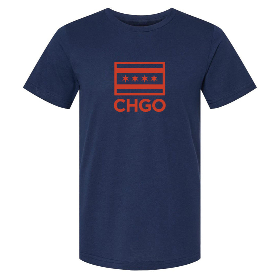 CHGO Flag Stack Football Tee