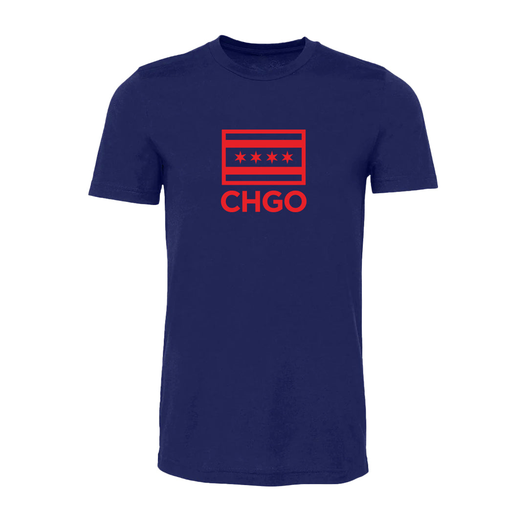 CHGO Flag Stack Fire Soccer Tee