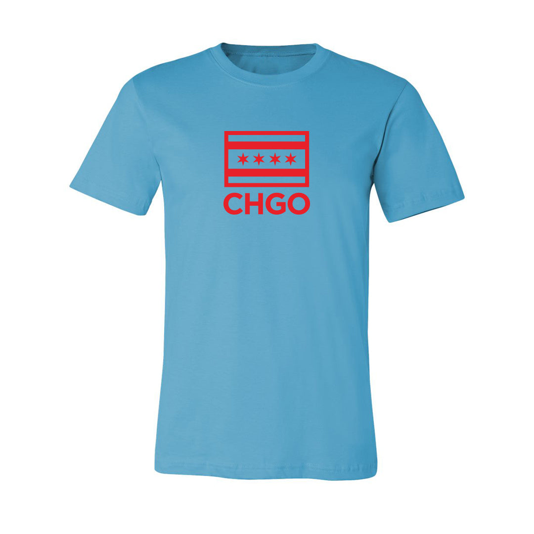 CHGO Flag Stack Red Stars Soccer Tee