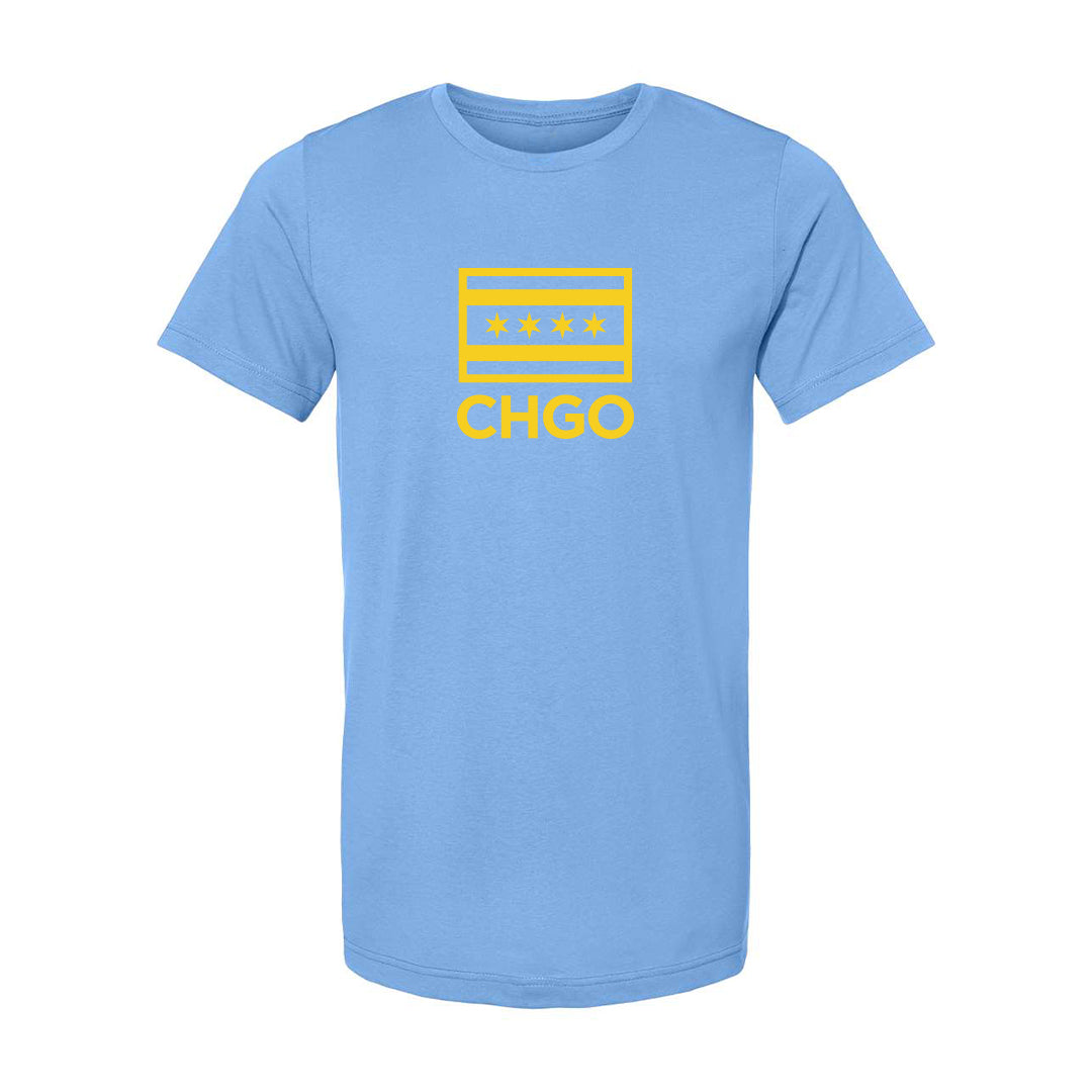CHGO Flag Stack Sky Basketball Tee