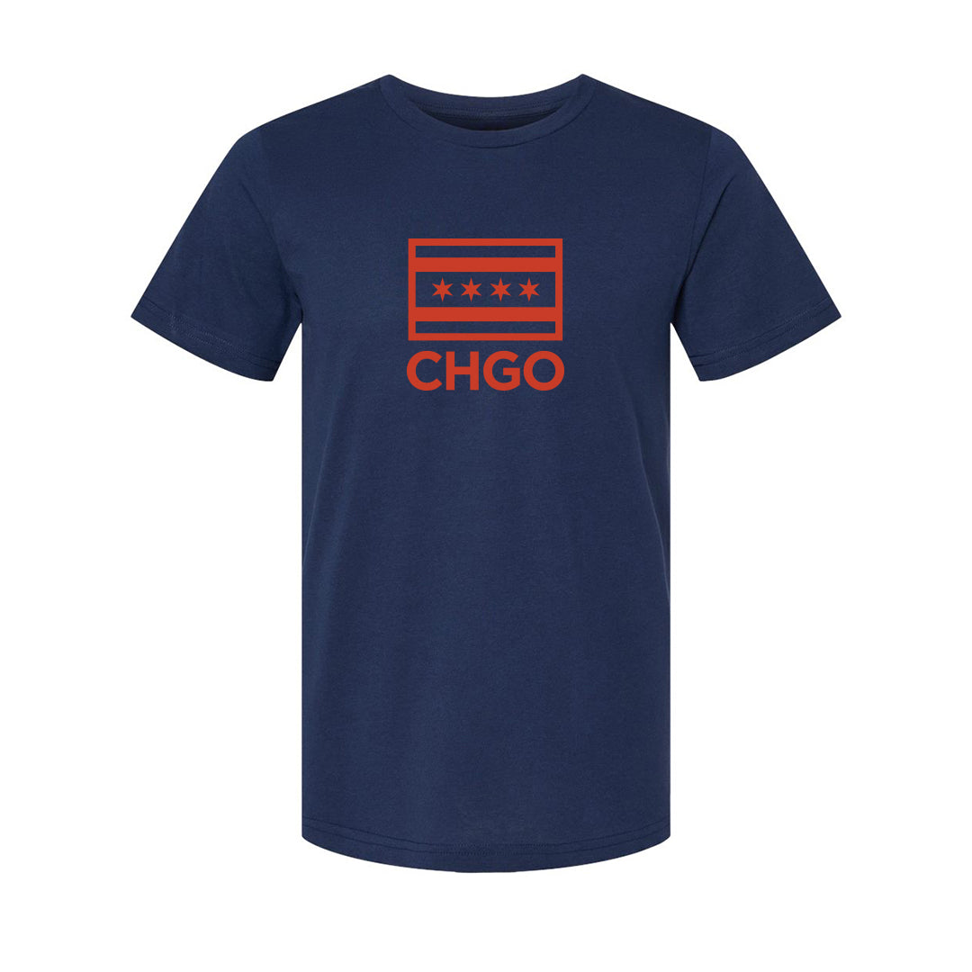 CHGO Flag Stack Football Tee